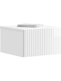Wiszaca szafka nocna o wysokim polysku, 33 34,5 20 cm, kompaktowy organizer do sypialni lub salonu, biala