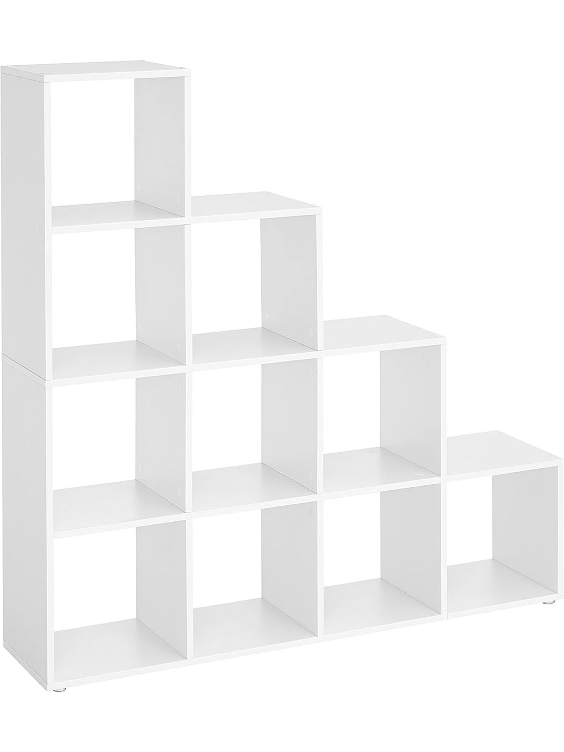 Regal schodkowy z 10 kostkami, wielofunkcyjna polka wolnostojaca do salonu, biura lub jako przegroda pomieszczen